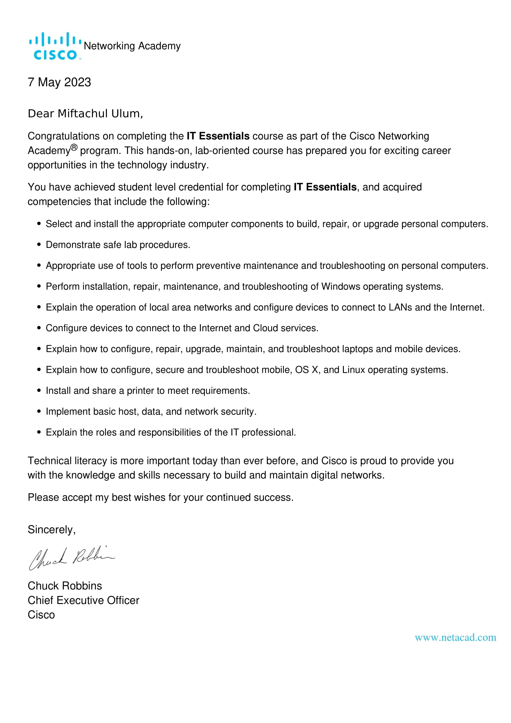 Certifications Cisco