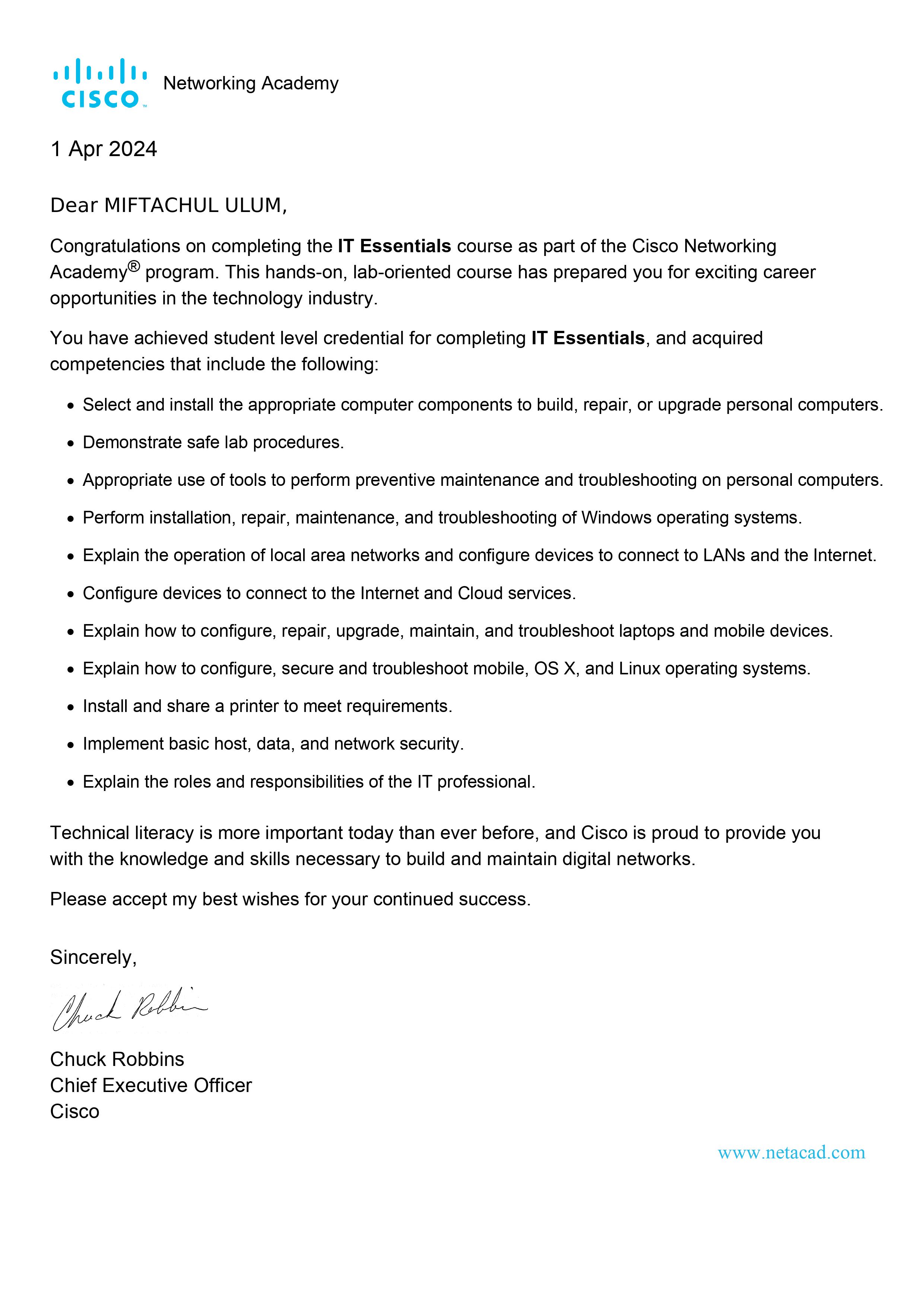 Certifications Cisco