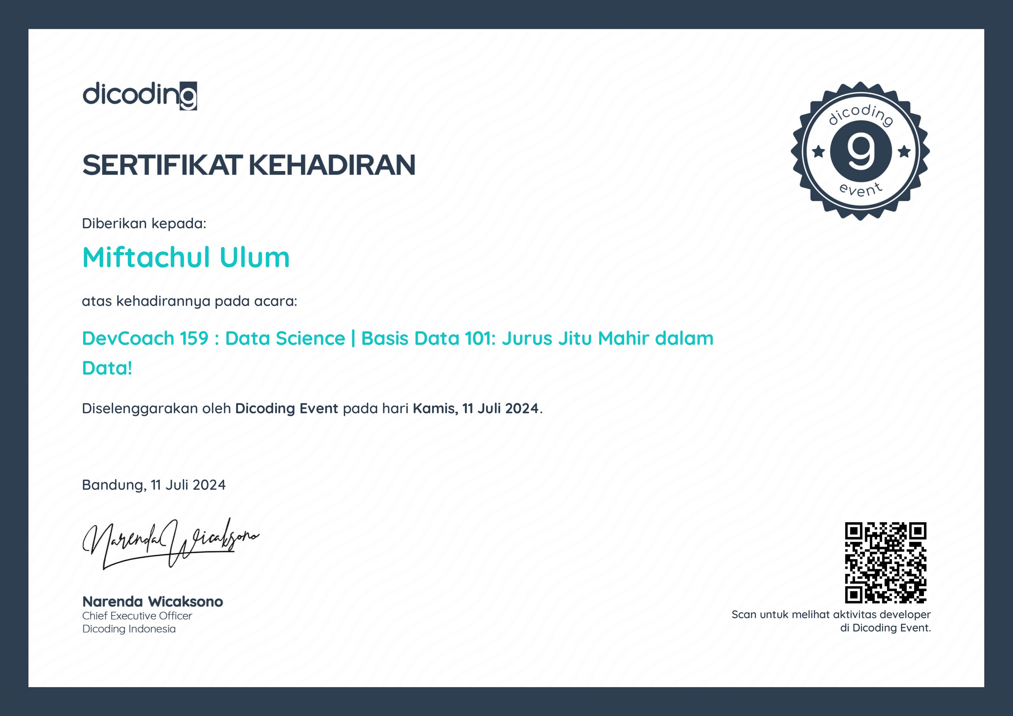 Certifications Dicoding