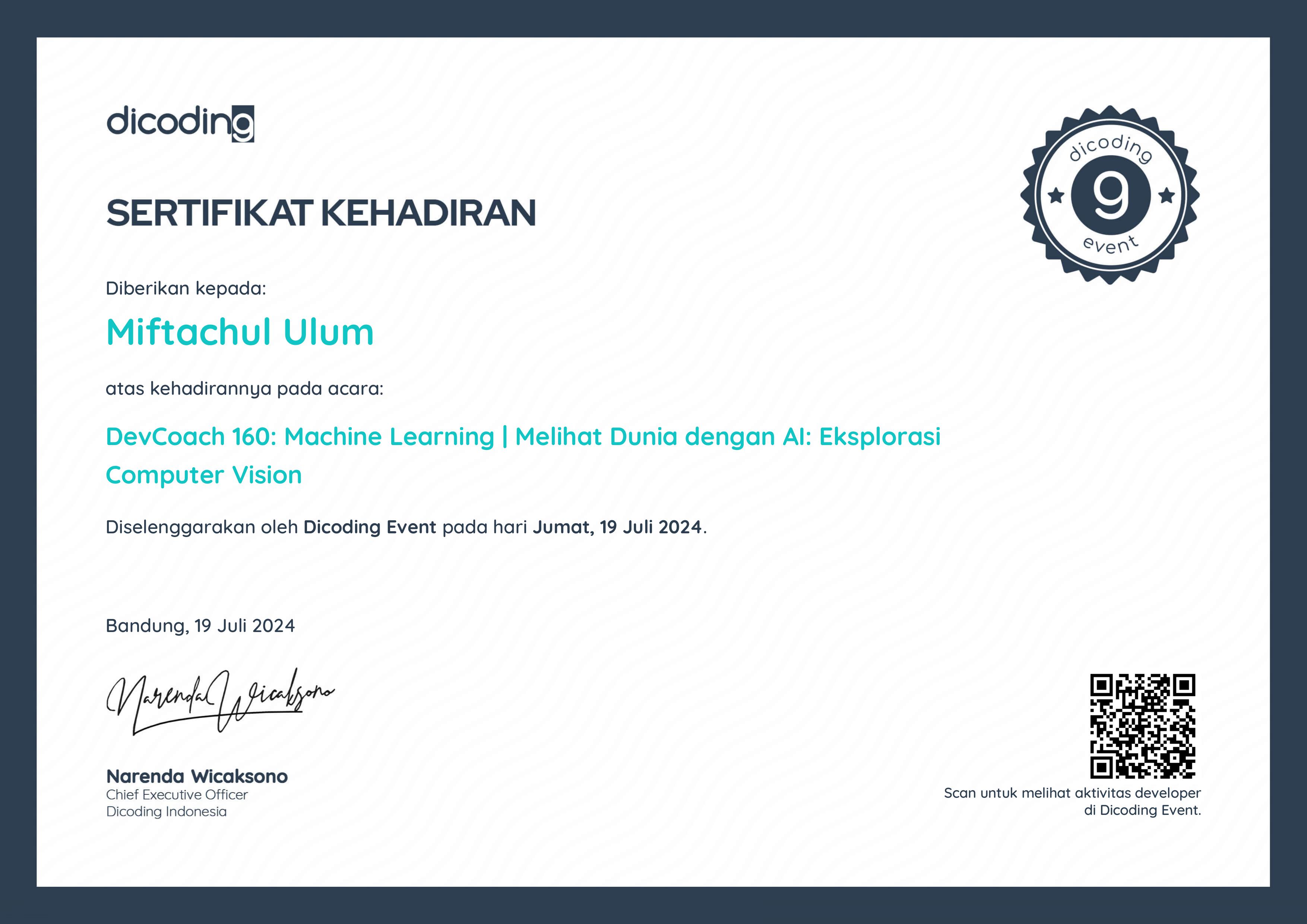 Certifications Dicoding