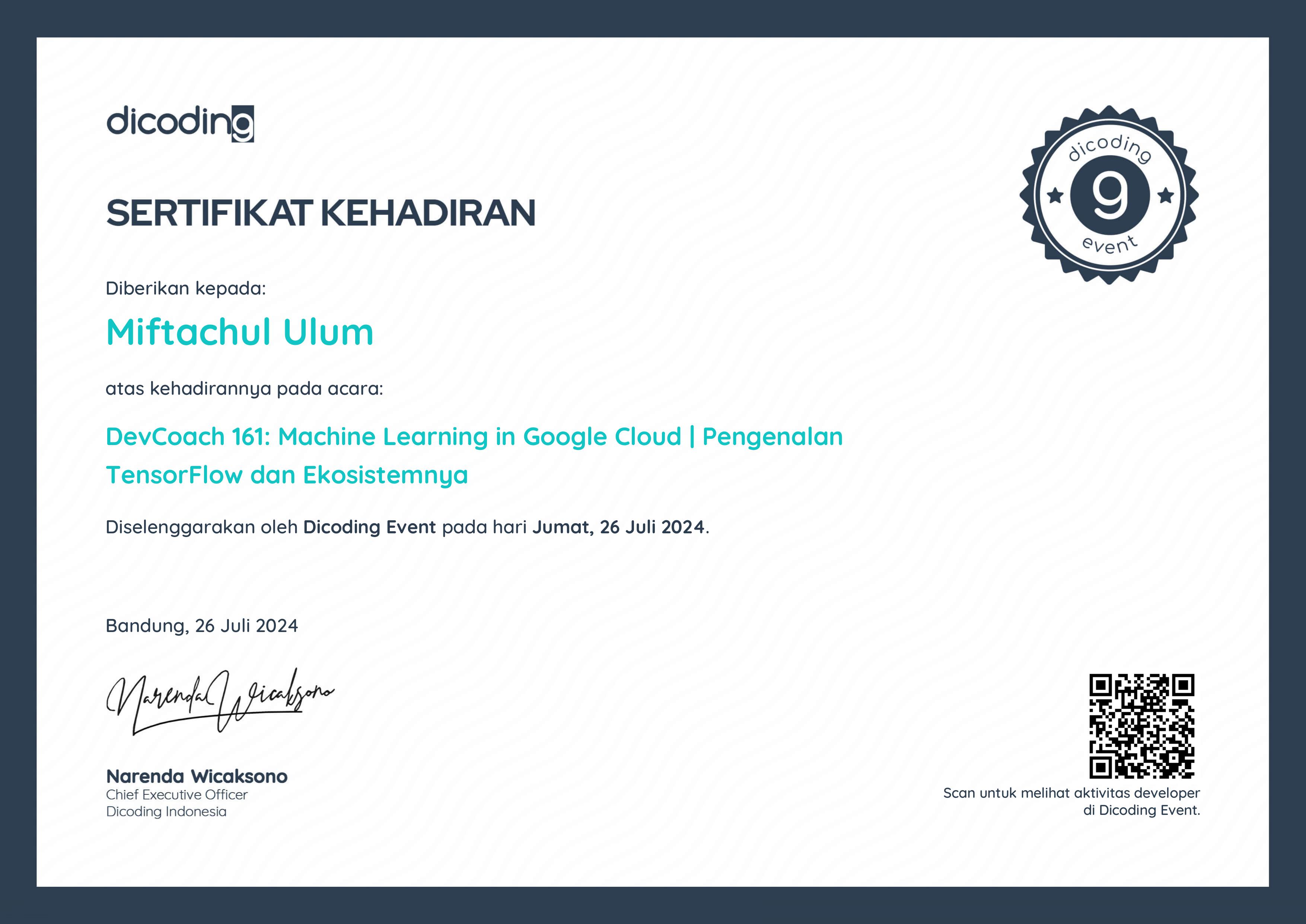 Certifications Dicoding