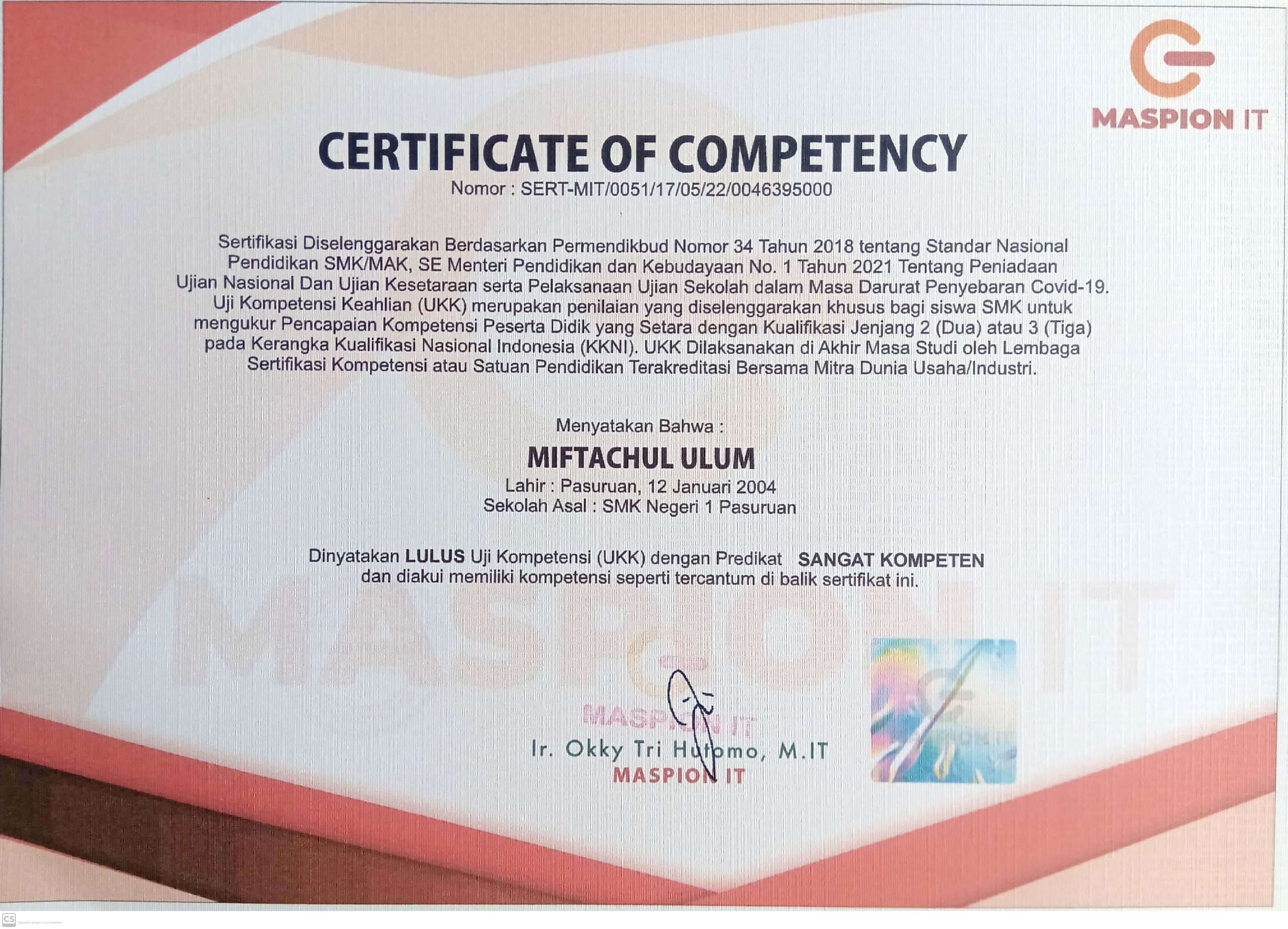 Certifications Maspion IT