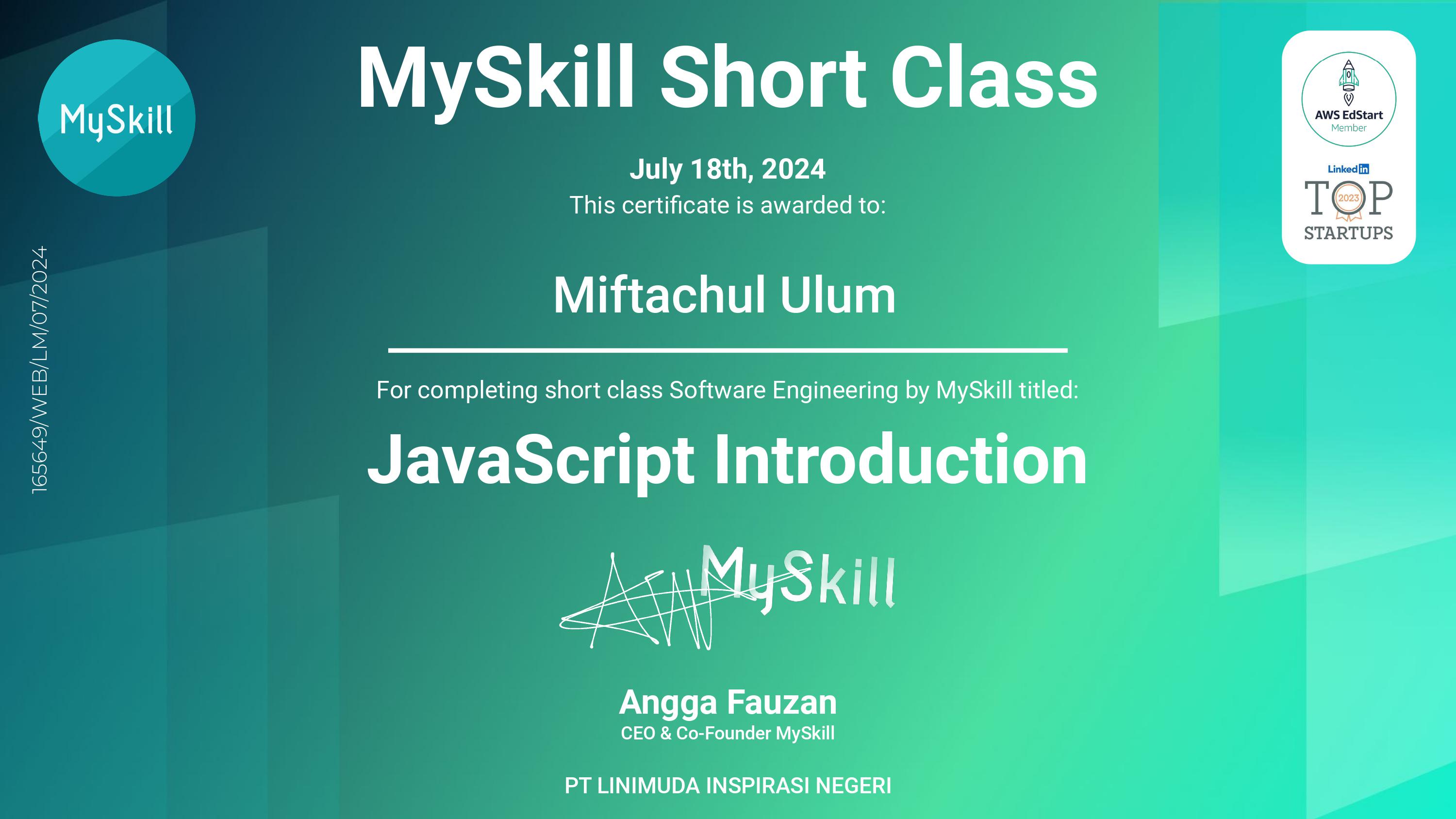 Certifications MySkill